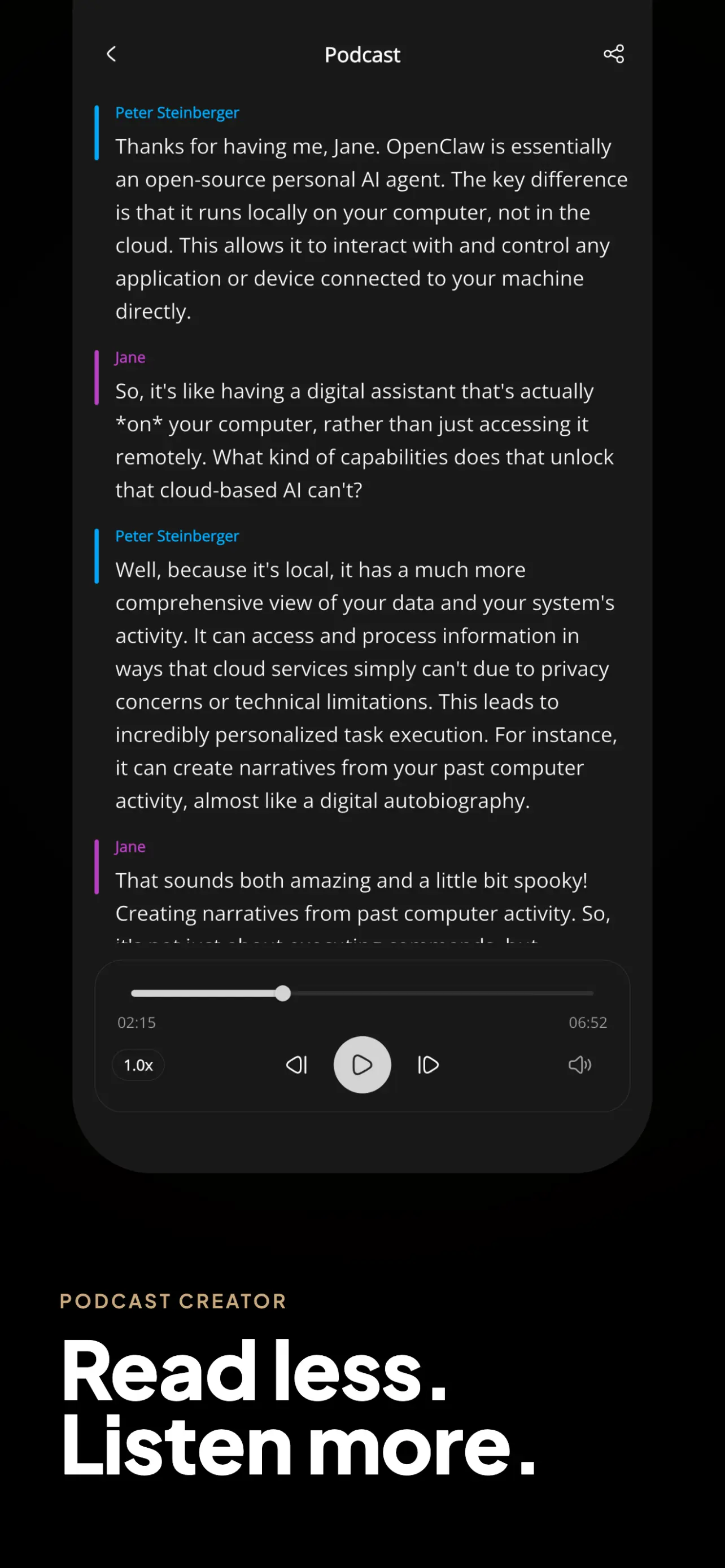 Zemith Podcast Creator - Read less, listen more